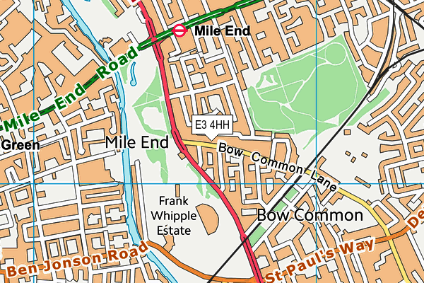 E3 4HH map - OS VectorMap District (Ordnance Survey)