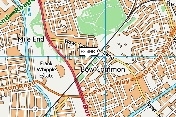 E3 4HR map - OS VectorMap District (Ordnance Survey)