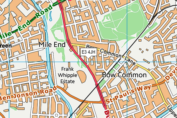 E3 4JH map - OS VectorMap District (Ordnance Survey)