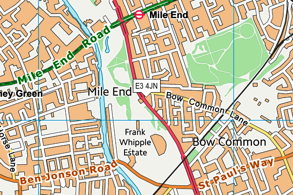 E3 4JN map - OS VectorMap District (Ordnance Survey)