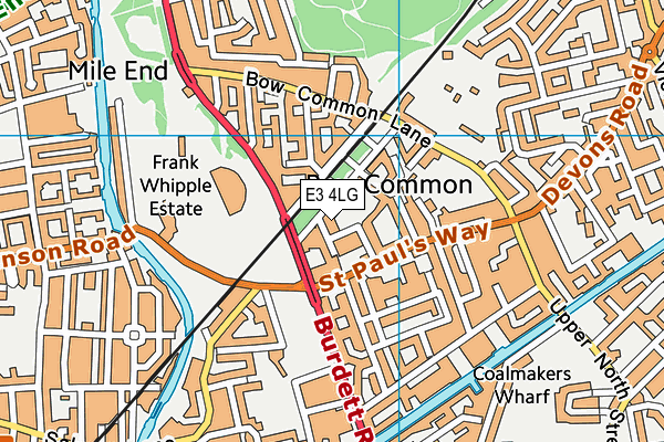 E3 4LG map - OS VectorMap District (Ordnance Survey)