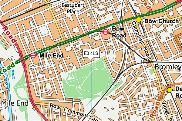 E3 4LS map - OS VectorMap District (Ordnance Survey)