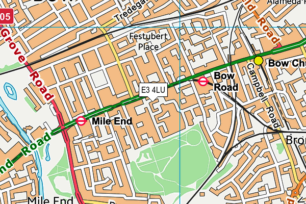 E3 4LU map - OS VectorMap District (Ordnance Survey)