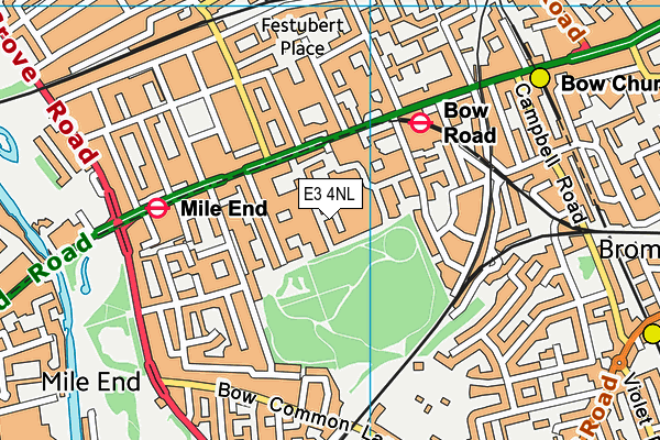 E3 4NL map - OS VectorMap District (Ordnance Survey)