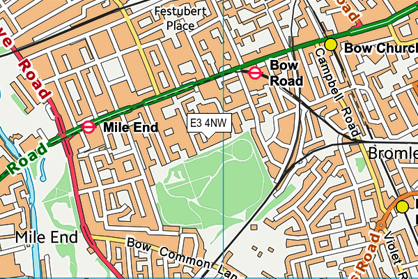 E3 4NW map - OS VectorMap District (Ordnance Survey)