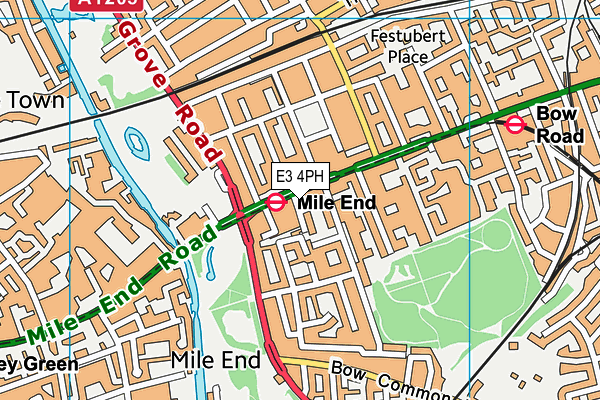 E3 4PH map - OS VectorMap District (Ordnance Survey)