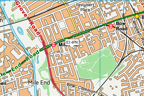E3 4PN map - OS VectorMap District (Ordnance Survey)