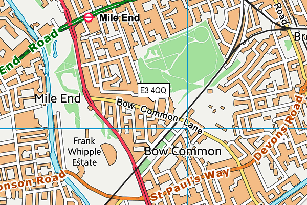 E3 4QQ map - OS VectorMap District (Ordnance Survey)