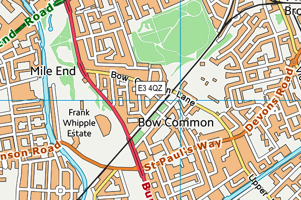 E3 4QZ map - OS VectorMap District (Ordnance Survey)