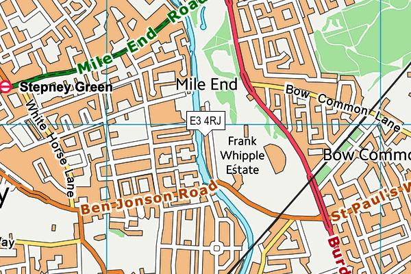 E3 4RJ map - OS VectorMap District (Ordnance Survey)