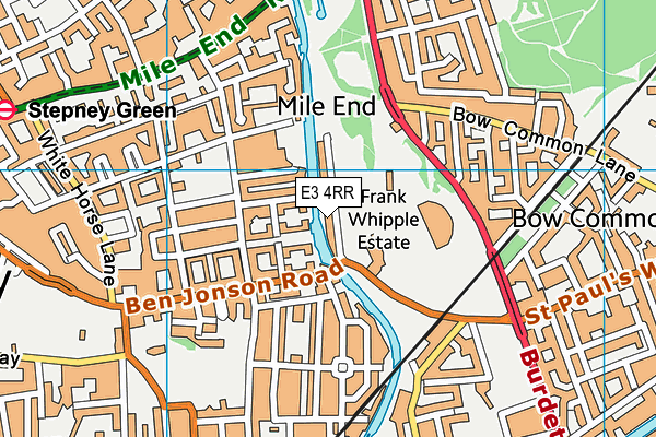 E3 4RR map - OS VectorMap District (Ordnance Survey)