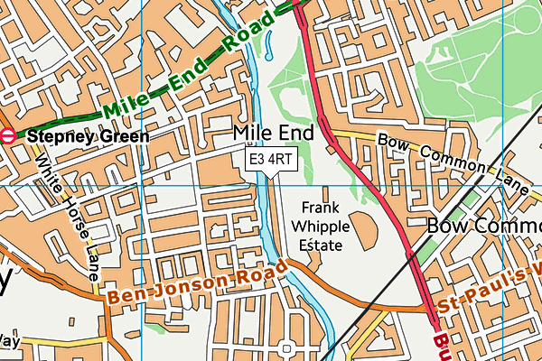 E3 4RT map - OS VectorMap District (Ordnance Survey)