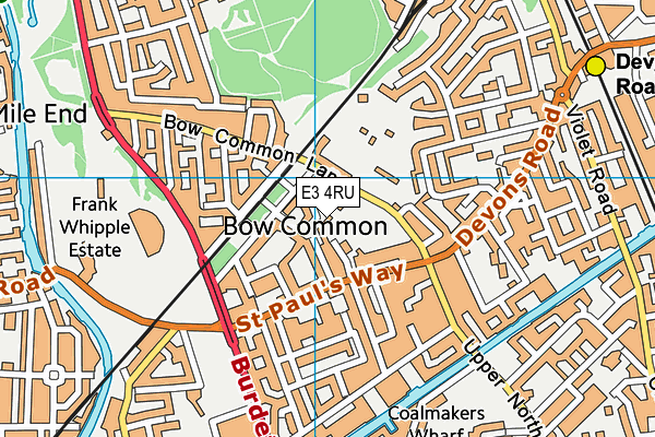 E3 4RU map - OS VectorMap District (Ordnance Survey)