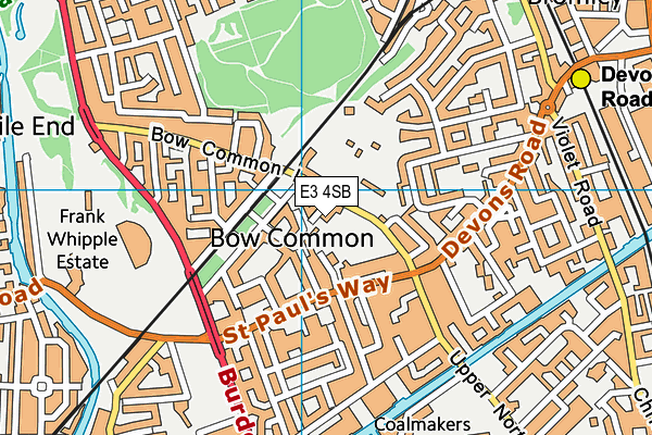 E3 4SB map - OS VectorMap District (Ordnance Survey)