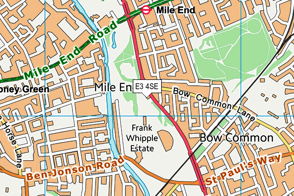 E3 4SE map - OS VectorMap District (Ordnance Survey)