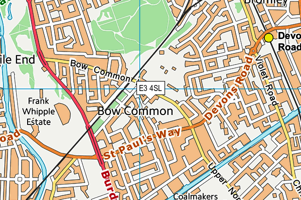 E3 4SL map - OS VectorMap District (Ordnance Survey)