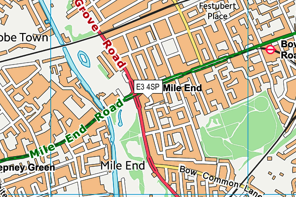 E3 4SP map - OS VectorMap District (Ordnance Survey)