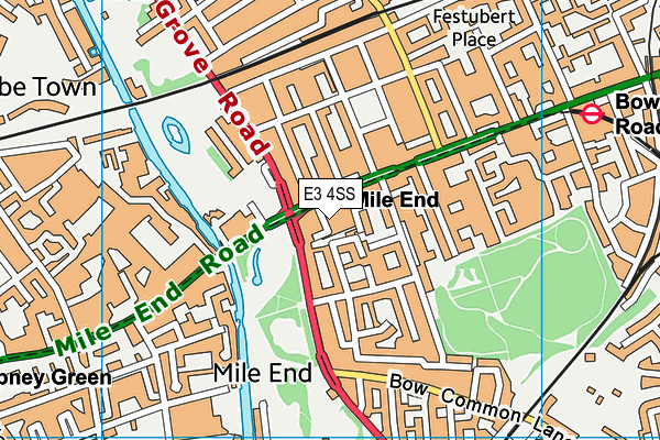 E3 4SS map - OS VectorMap District (Ordnance Survey)