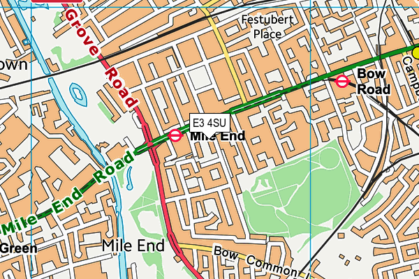 E3 4SU map - OS VectorMap District (Ordnance Survey)