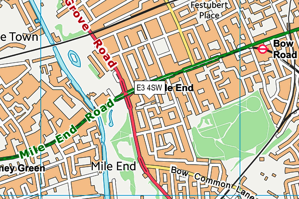 E3 4SW map - OS VectorMap District (Ordnance Survey)