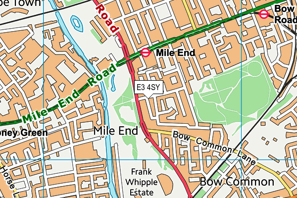 E3 4SY map - OS VectorMap District (Ordnance Survey)