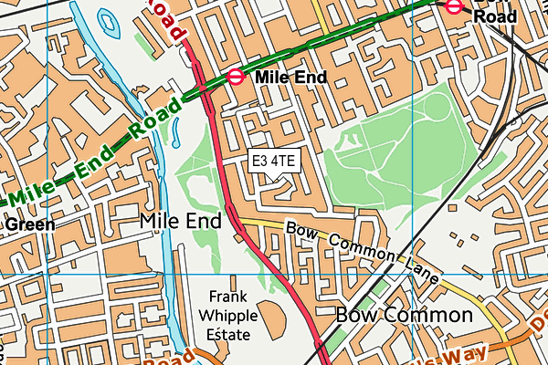 E3 4TE map - OS VectorMap District (Ordnance Survey)
