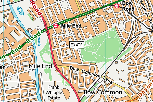 E3 4TF map - OS VectorMap District (Ordnance Survey)