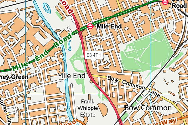 E3 4TH map - OS VectorMap District (Ordnance Survey)