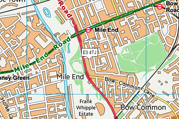 E3 4TJ map - OS VectorMap District (Ordnance Survey)