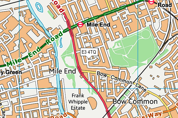 E3 4TQ map - OS VectorMap District (Ordnance Survey)