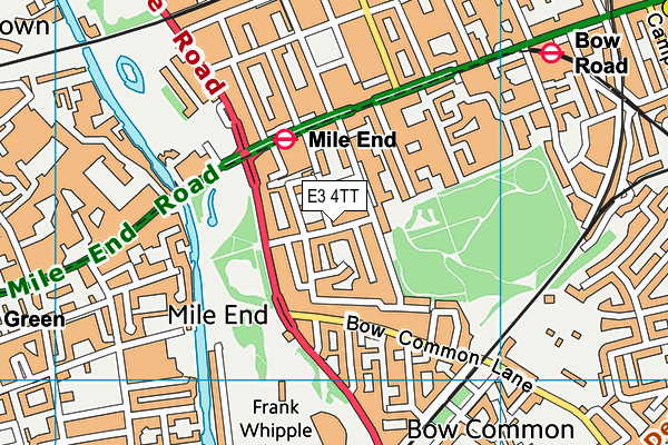 E3 4TT map - OS VectorMap District (Ordnance Survey)