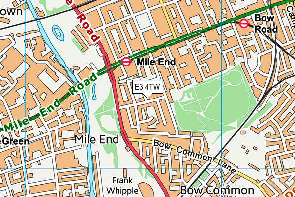 E3 4TW map - OS VectorMap District (Ordnance Survey)
