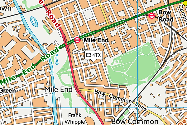 E3 4TX map - OS VectorMap District (Ordnance Survey)