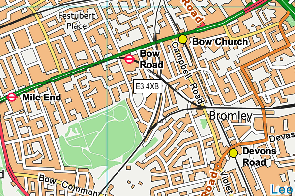 E3 4XB map - OS VectorMap District (Ordnance Survey)