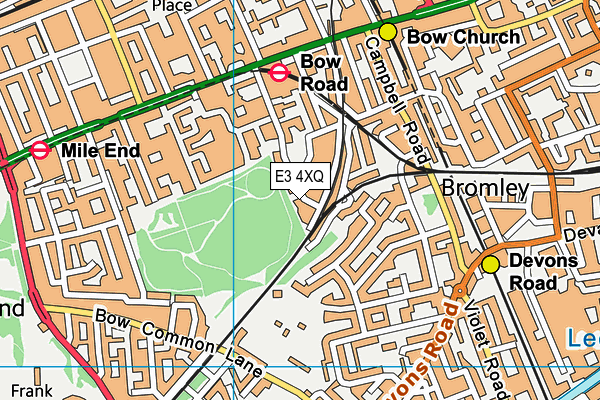 E3 4XQ map - OS VectorMap District (Ordnance Survey)