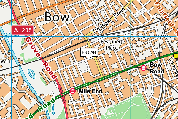 E3 5AB map - OS VectorMap District (Ordnance Survey)