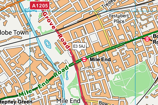 E3 5AJ map - OS VectorMap District (Ordnance Survey)