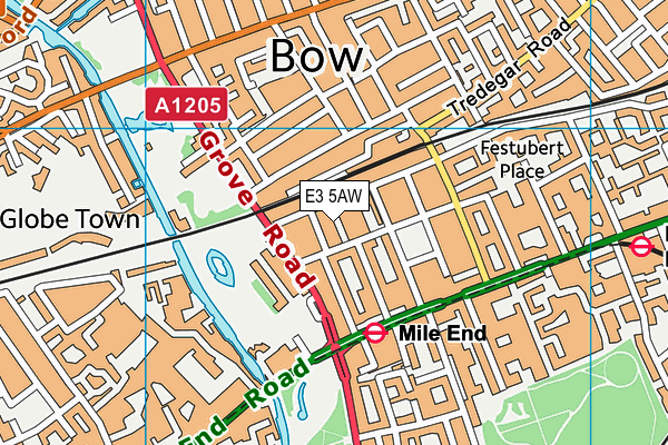 E3 5AW map - OS VectorMap District (Ordnance Survey)