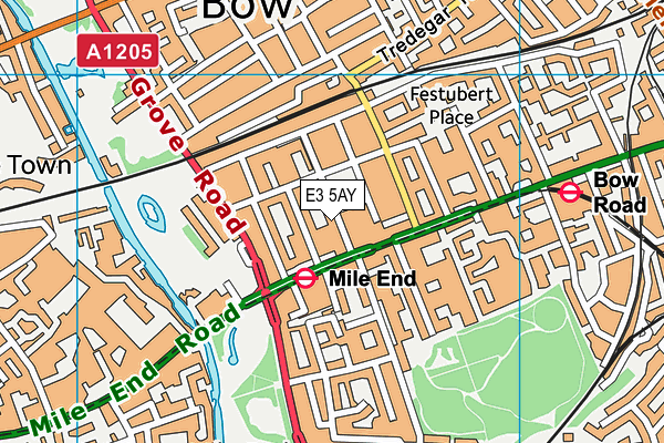 E3 5AY map - OS VectorMap District (Ordnance Survey)