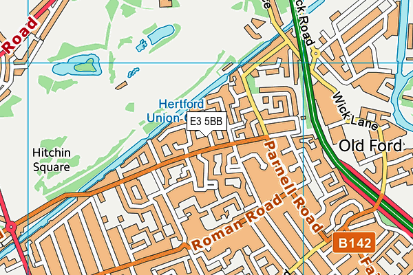 E3 5BB map - OS VectorMap District (Ordnance Survey)