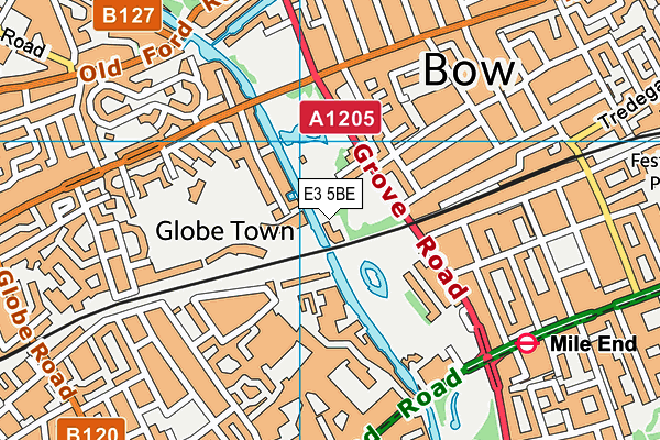 E3 5BE map - OS VectorMap District (Ordnance Survey)