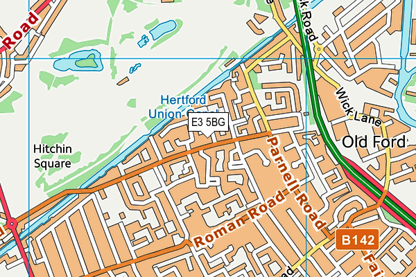 E3 5BG map - OS VectorMap District (Ordnance Survey)
