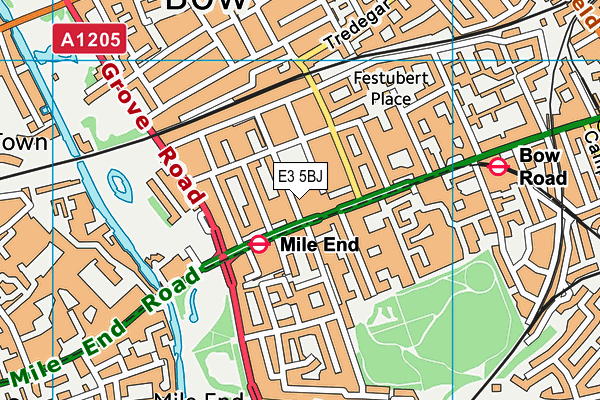 E3 5BJ map - OS VectorMap District (Ordnance Survey)