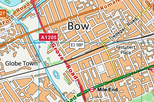 E3 5BP map - OS VectorMap District (Ordnance Survey)