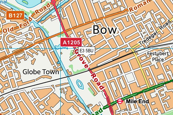 E3 5BU map - OS VectorMap District (Ordnance Survey)