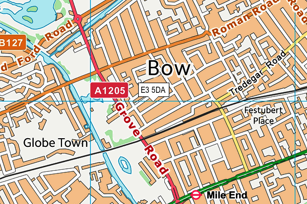 E3 5DA map - OS VectorMap District (Ordnance Survey)