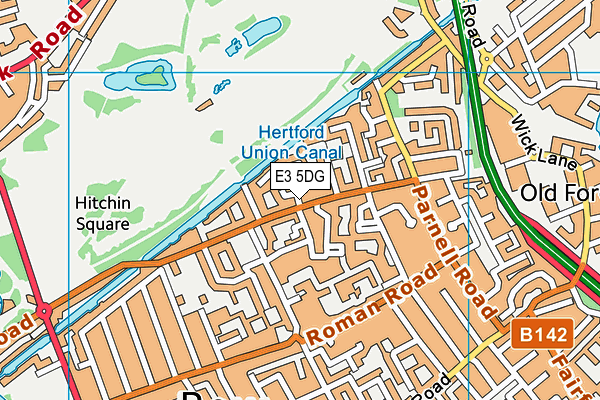 E3 5DG map - OS VectorMap District (Ordnance Survey)