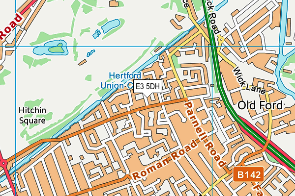 E3 5DH map - OS VectorMap District (Ordnance Survey)