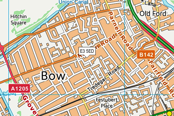 E3 5ED map - OS VectorMap District (Ordnance Survey)