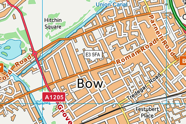 E3 5FA map - OS VectorMap District (Ordnance Survey)